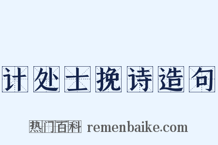 计处士挽诗造句是什么意思的图片